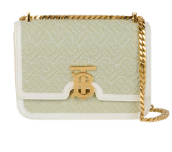 Small Quilted Monogram Shoulder Bag, Leather, Green, MII, 2*
